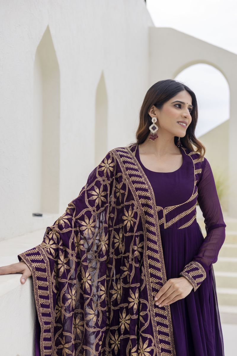 Arya Designs Arya Farah Vol 1 Georgette Embroidered Designer Gown