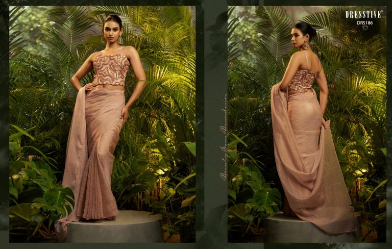 Arya Designs Prakriti Pure Tissue Embroidered Ready To Wear Saree