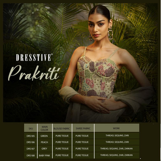 Arya Designs Prakriti Pure Tissue Embroidered Ready To Wear Saree