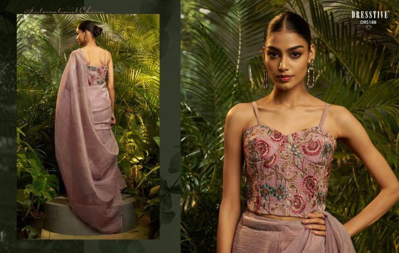 Arya Designs Prakriti Pure Tissue Embroidered Ready To Wear Saree