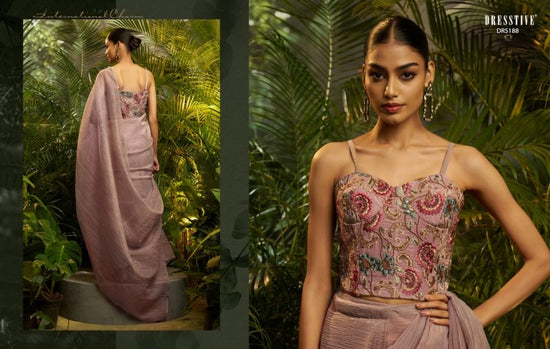 Arya Designs Prakriti Pure Tissue Embroidered Ready To Wear Saree
