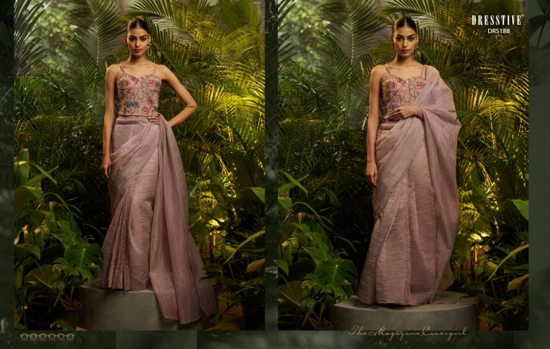Arya Designs Prakriti Pure Tissue Embroidered Ready To Wear Saree