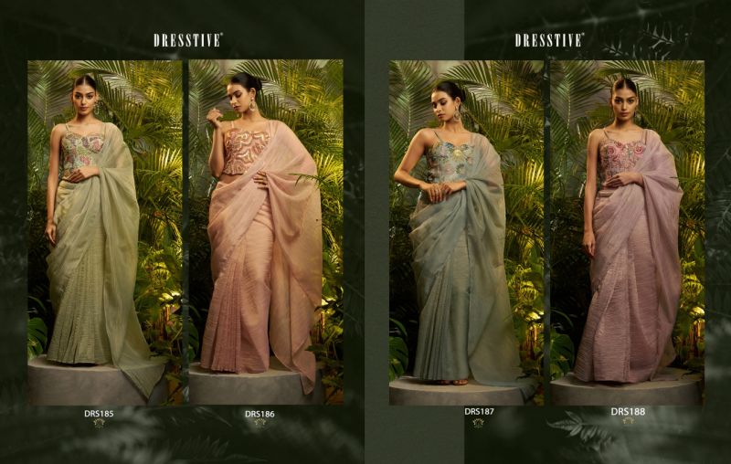 Arya Designs Prakriti Pure Tissue Embroidered Ready To Wear Saree