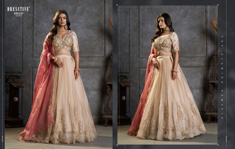 Arya Designs Saanjh Organza Embroidered Lehenga