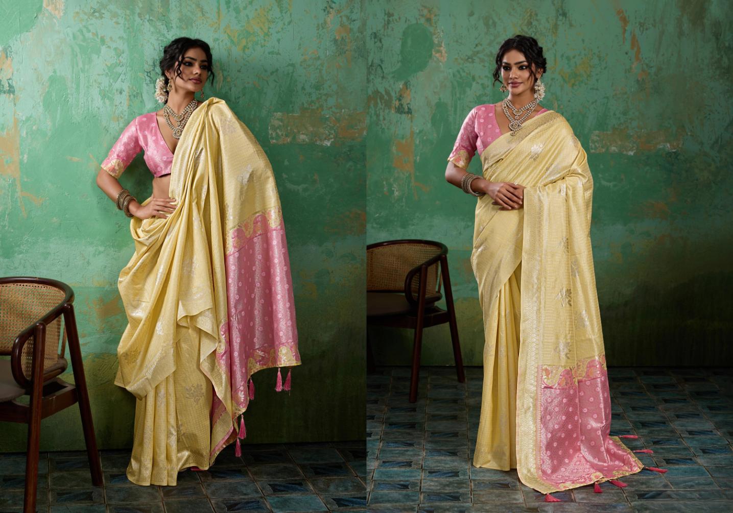 Amrah Wholesale Ast Blossom 1 Linen Cotton Saree