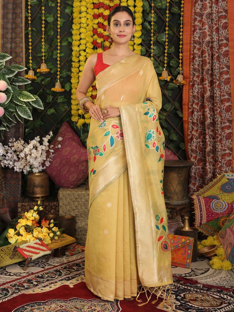 Astita Avyukta Linen Cotton Designer Saree Wholesale