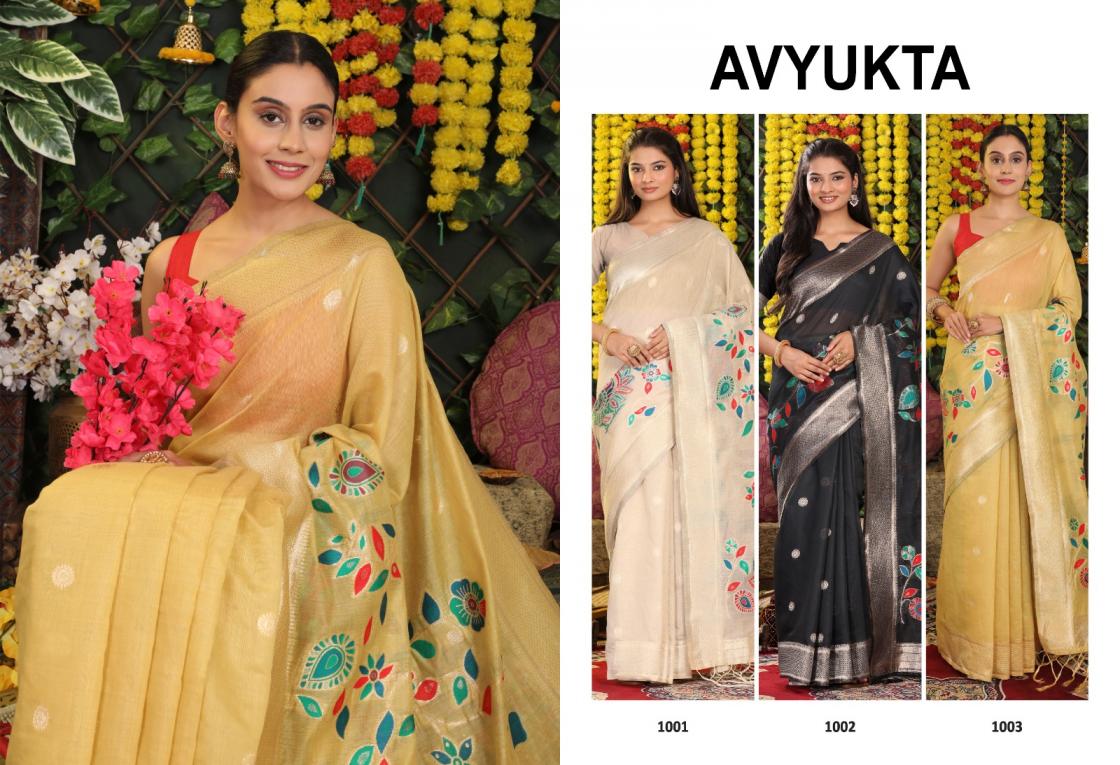 Astita Avyukta Linen Cotton Designer Saree Wholesale