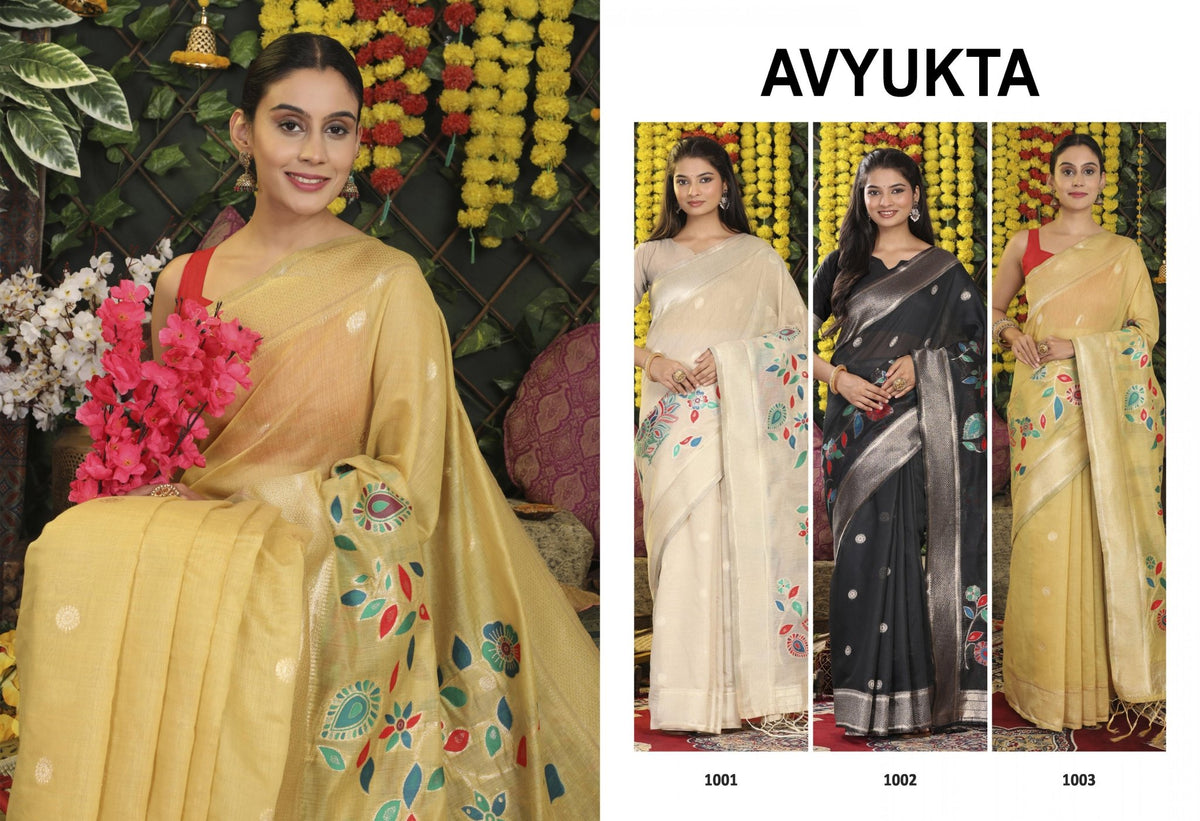 Astita Avyukta Linen Cotton Designer Saree Wholesale - Amrah Wholesale