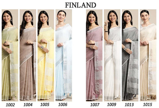 Astita Finland Linen Cotton Printed Saree - Amrah Wholesale