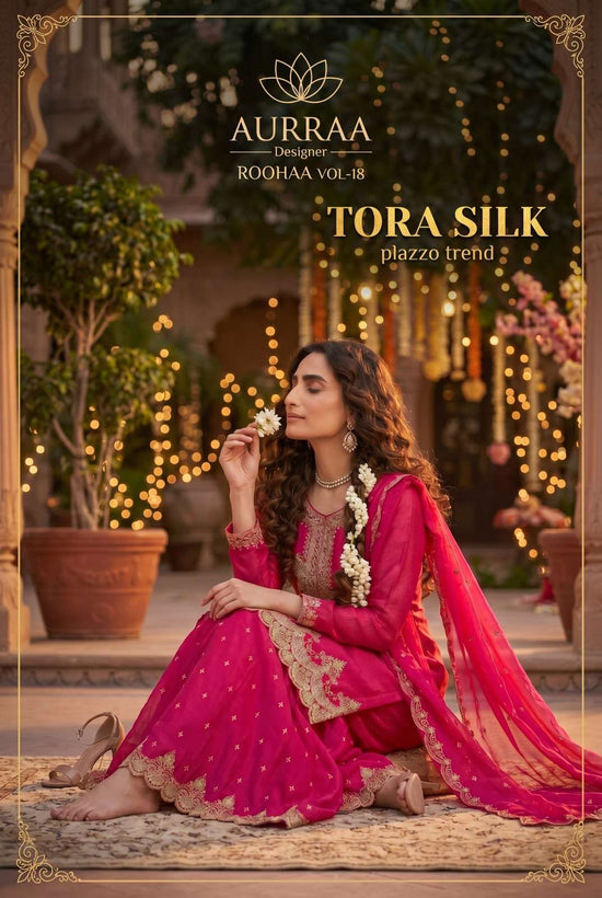 Aurraa Designer Roohaa Vol 18 Tora Silk Embroidery Salwar Suit Set