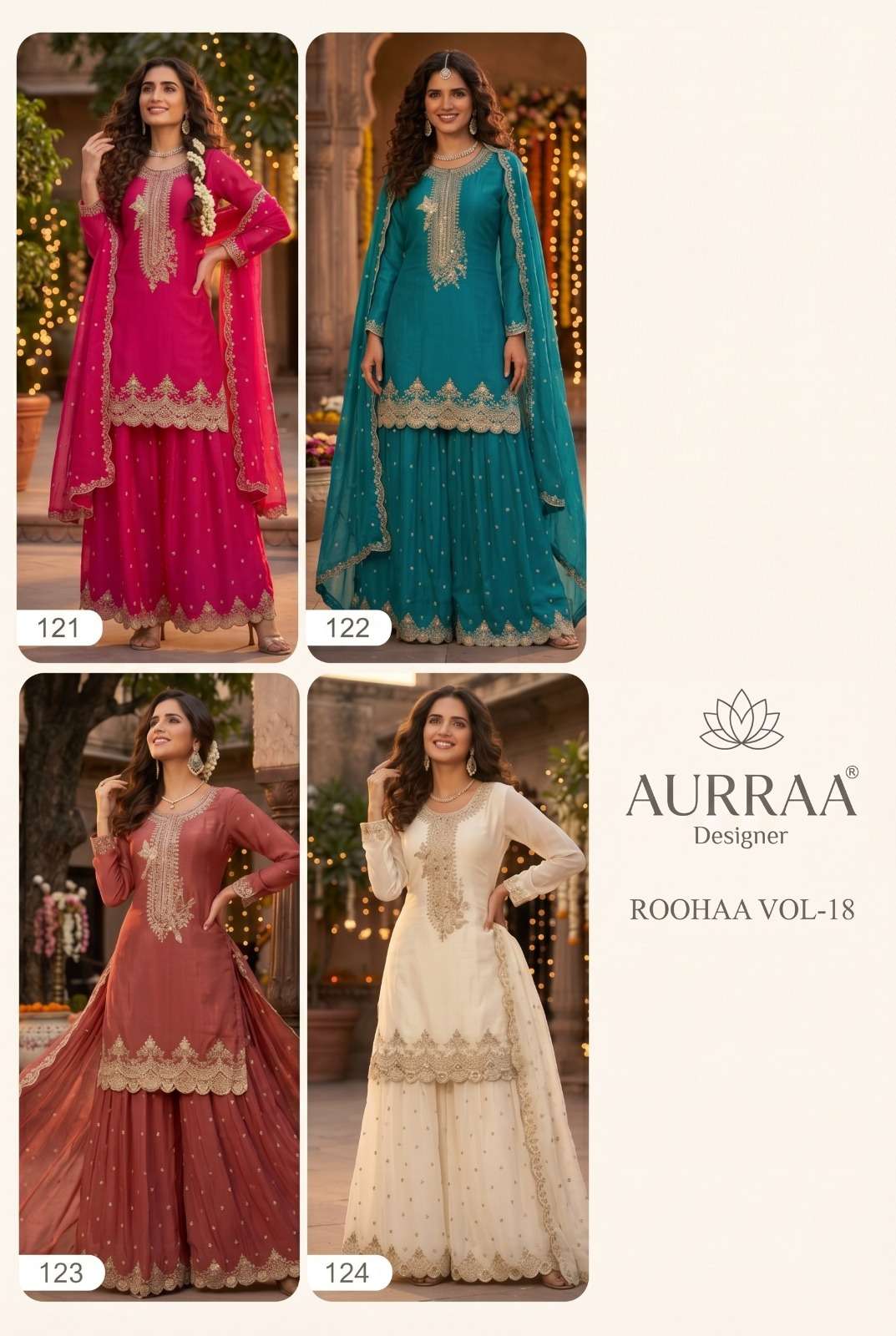 Aurraa Designer Roohaa Vol 18 Tora Silk Embroidery Salwar Suit Set