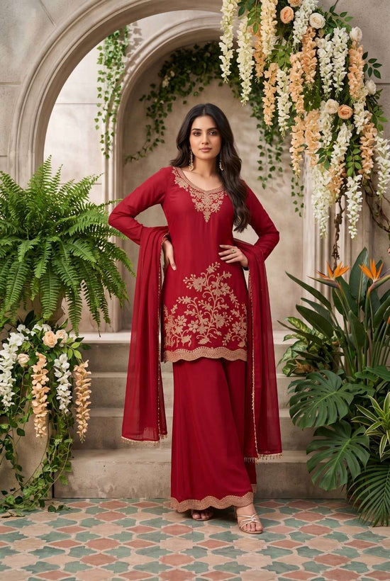 AURRAA HOOR Chinon Heavy Embroidery Stitched Suit Set