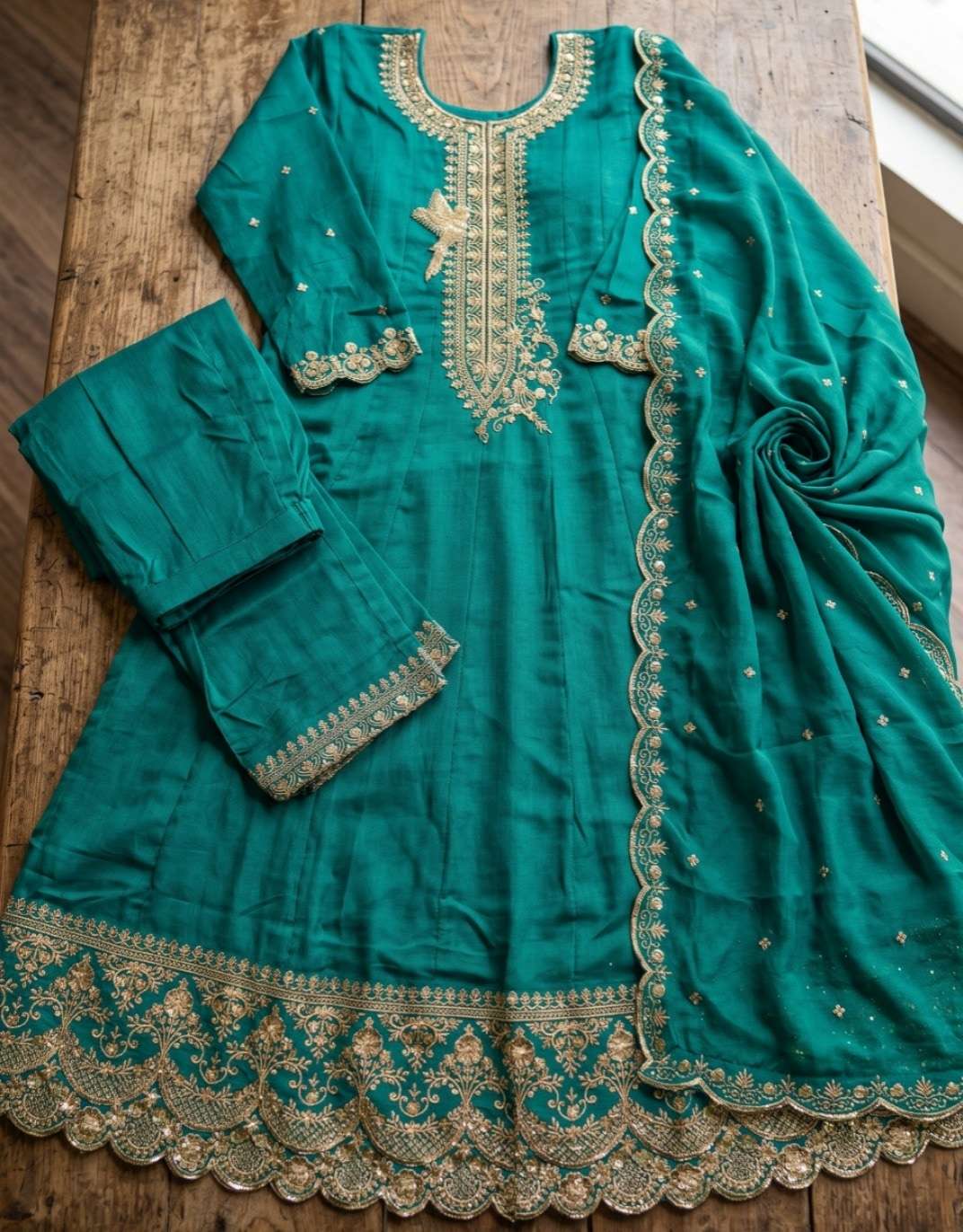 Aurraa Kaamini 001 To 004 Series Silk Embroidery Stitched Salwar Suit Set