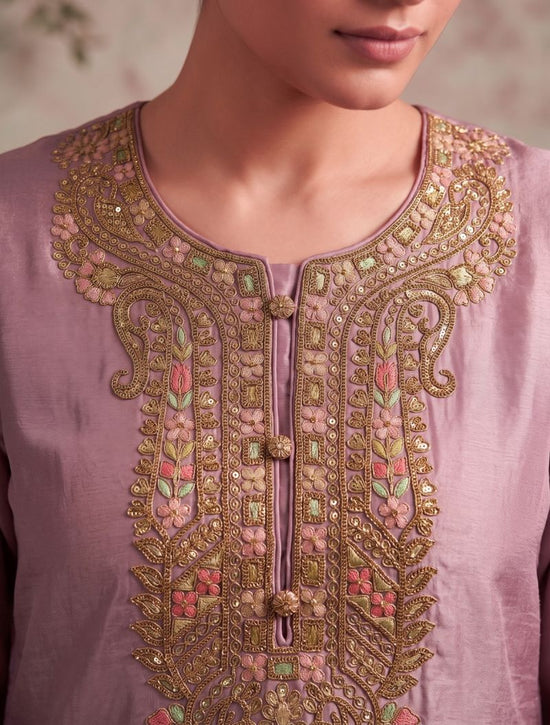 Aurraa Kiyaa Simar Silk Daman Work Farshi Salwar Kameez Set - Amrah Wholesale