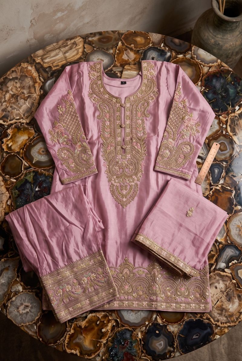 Aurraa Kiyaa Simar Silk Daman Work Farshi Salwar Kameez Set - Amrah Wholesale