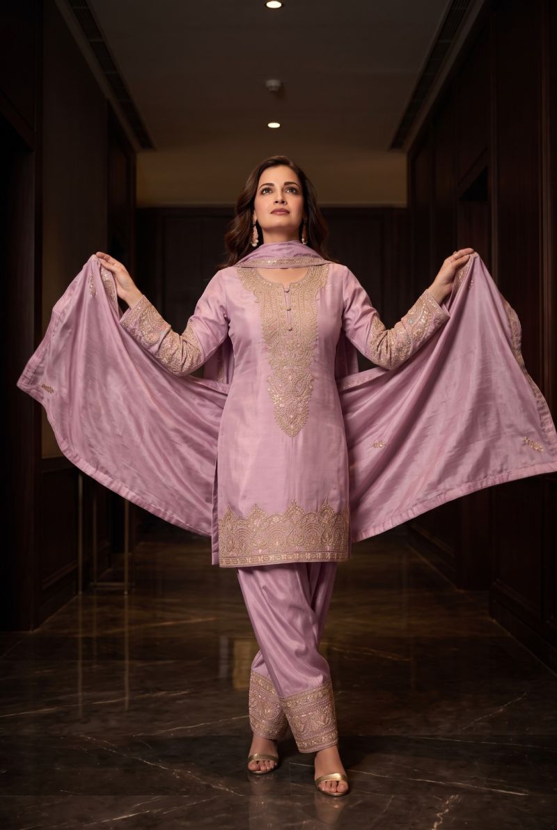 Aurraa Kiyaa Simar Silk Daman Work Farshi Salwar Kameez Set - Amrah Wholesale