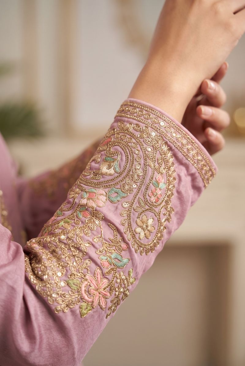 Aurraa Kiyaa Simar Silk Daman Work Farshi Salwar Kameez Set - Amrah Wholesale