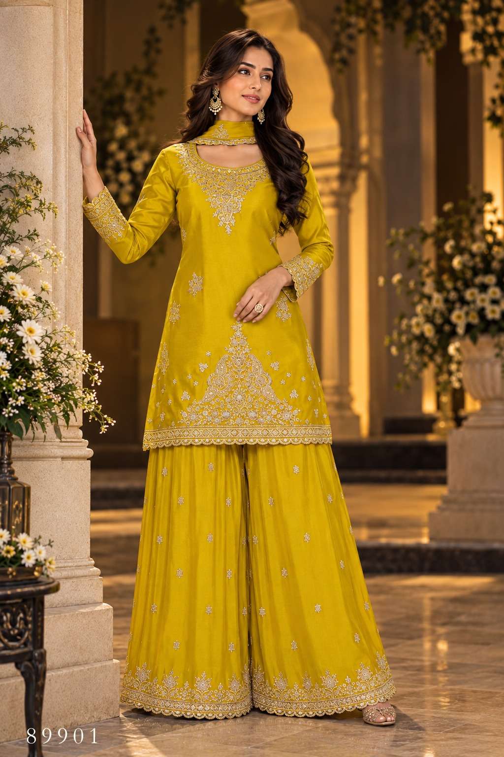 Aurraa Lissa Chinon Ready To Wear Sharara Suit