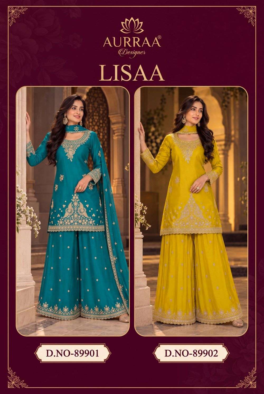 Aurraa Lissa Chinon Ready To Wear Sharara Suit