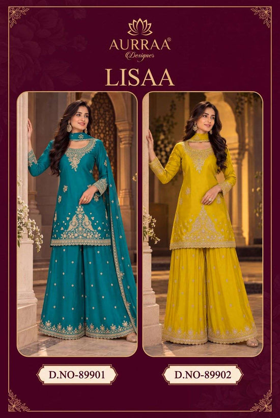 Aurraa Lissa Chinon Ready To Wear Sharara Suit