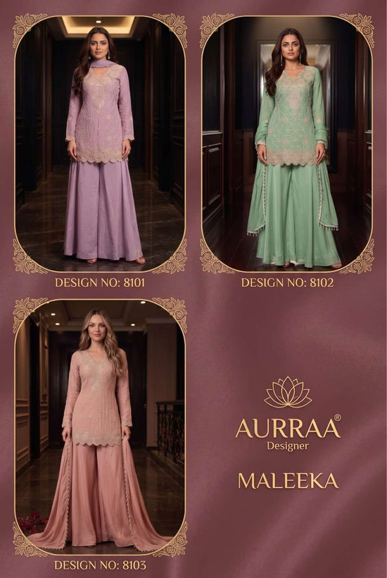 AURRAA MALEEKA Chinon Pakistani Suit Set - Amrah Wholesale
