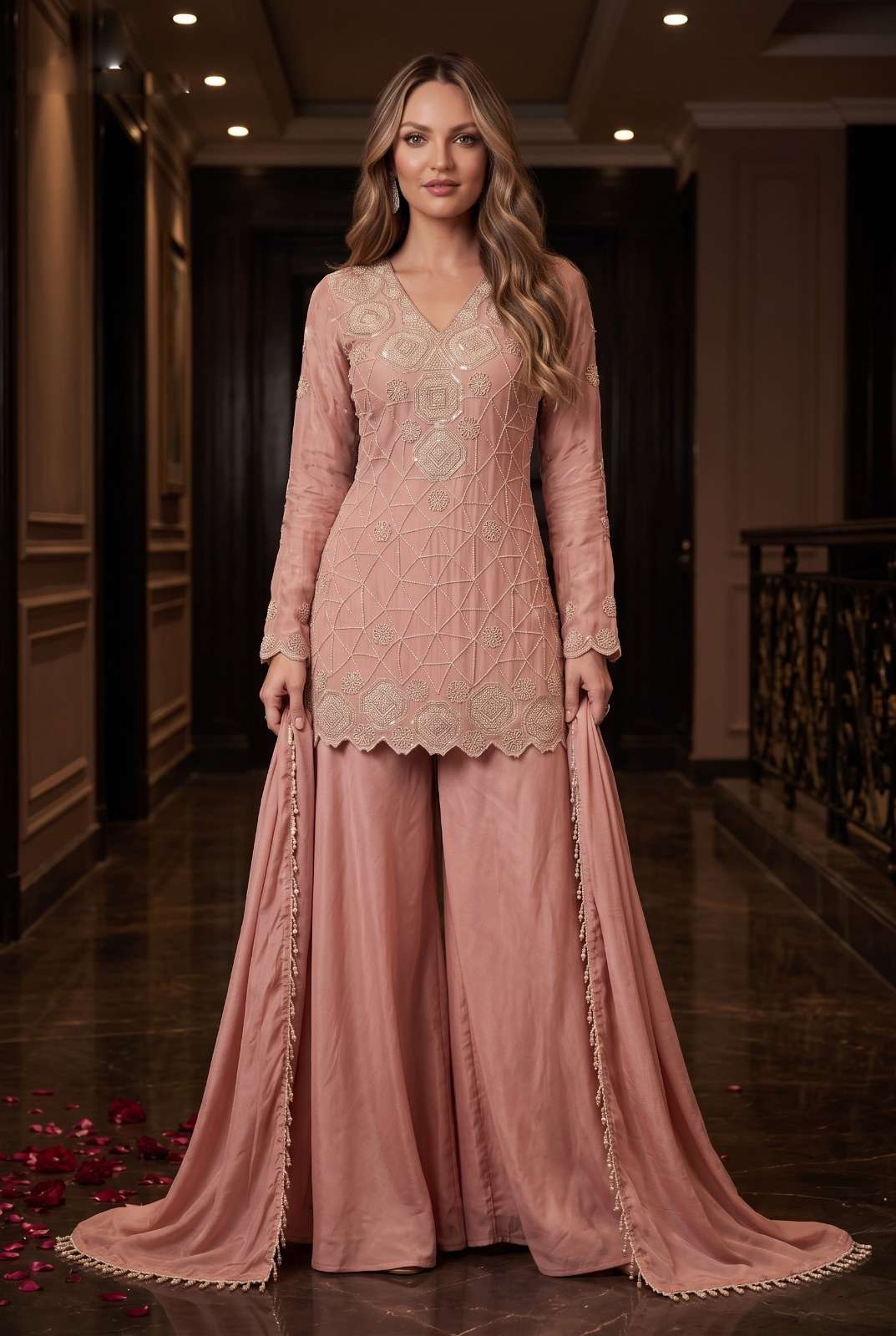 AURRAA MALEEKA Chinon Pakistani Suit Set - Amrah Wholesale