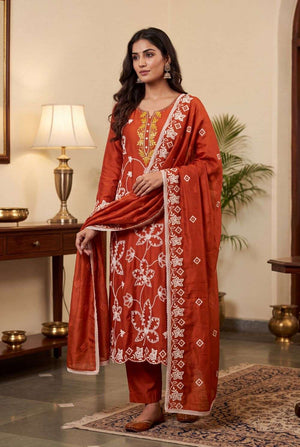Aurraa Pratima Cotton Embroidered Ready To Wear Salwar Suits