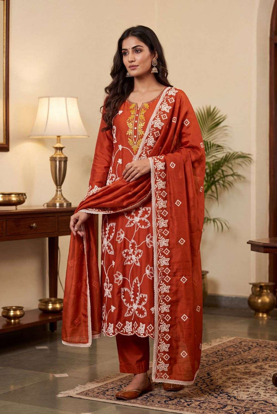 Aurraa Pratima Cotton Embroidered Ready To Wear Salwar Suits
