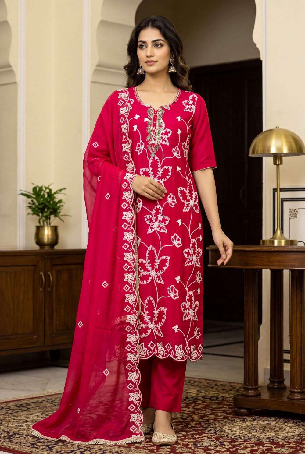 Aurraa Pratima Cotton Embroidered Ready To Wear Salwar Suits