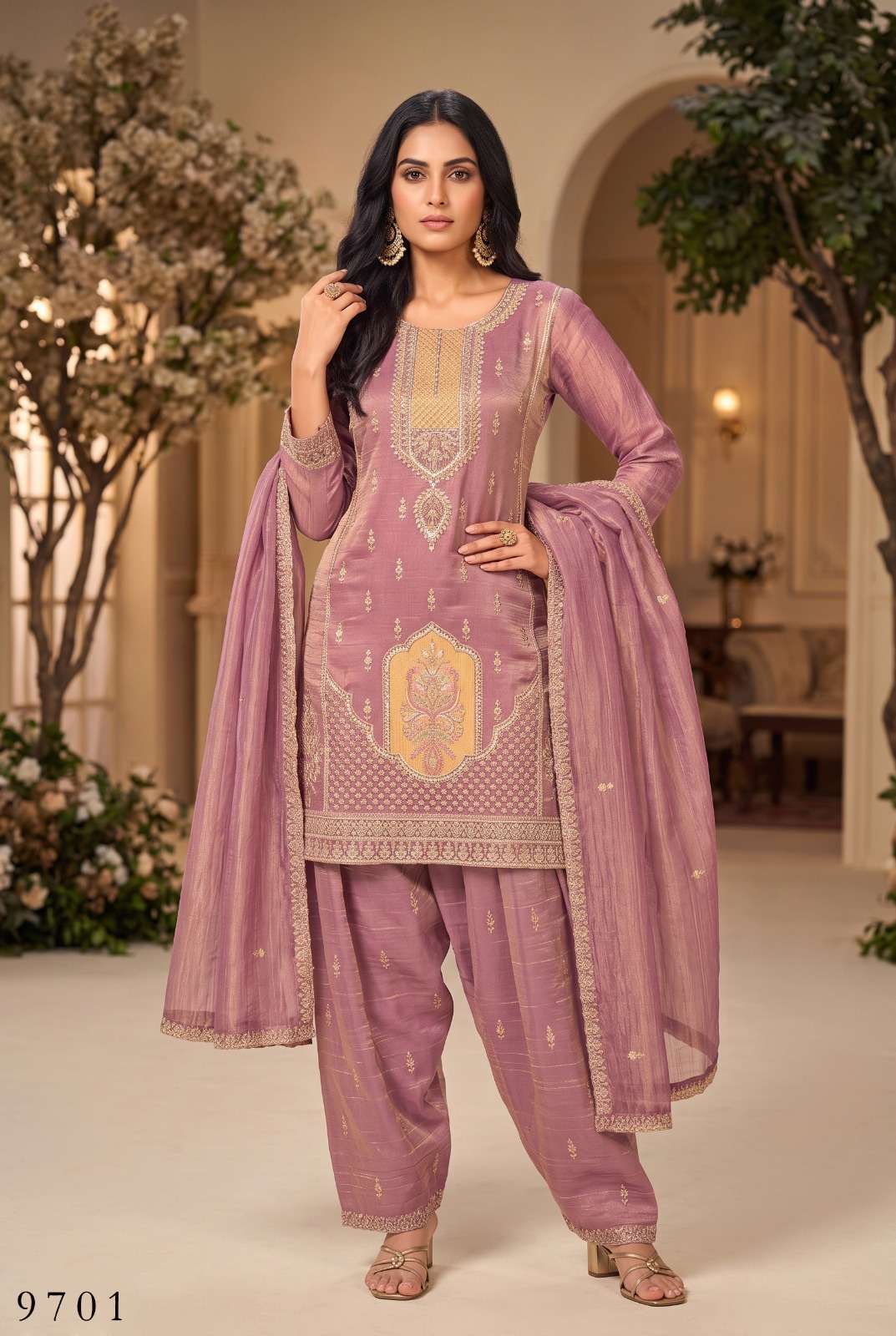 AURRAA RADHIKA 01 TO 03 Series Salsa Silk Embroidered Dresses