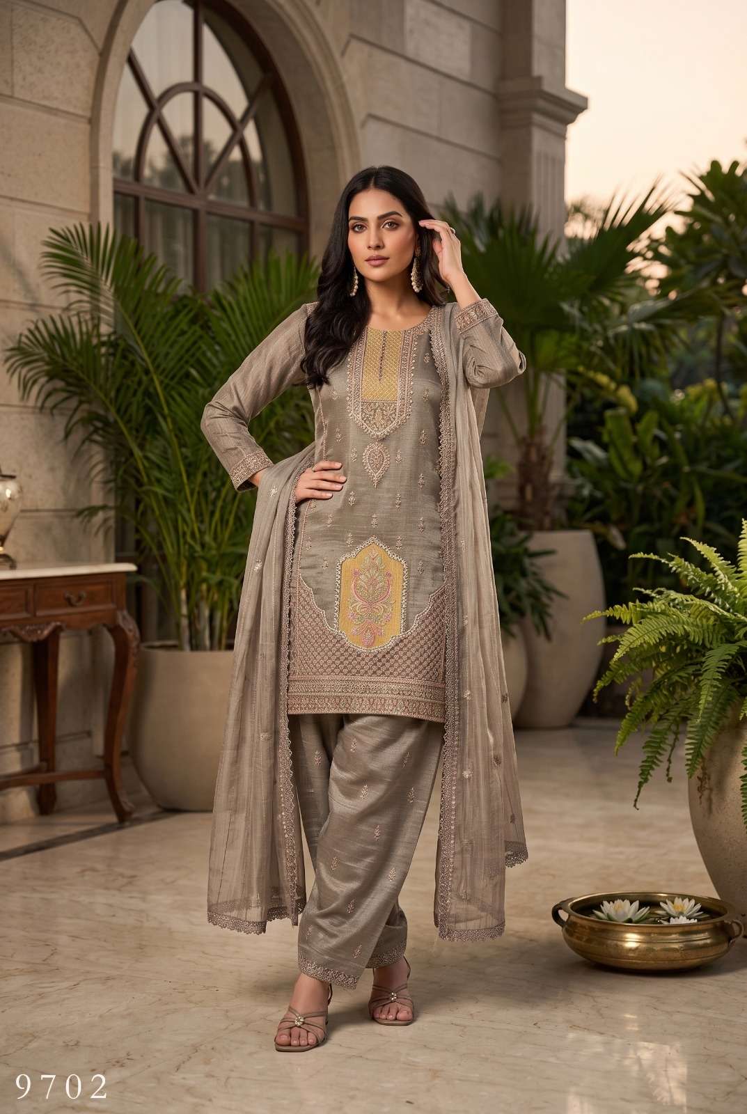 AURRAA RADHIKA 01 TO 03 Series Salsa Silk Embroidered Dresses