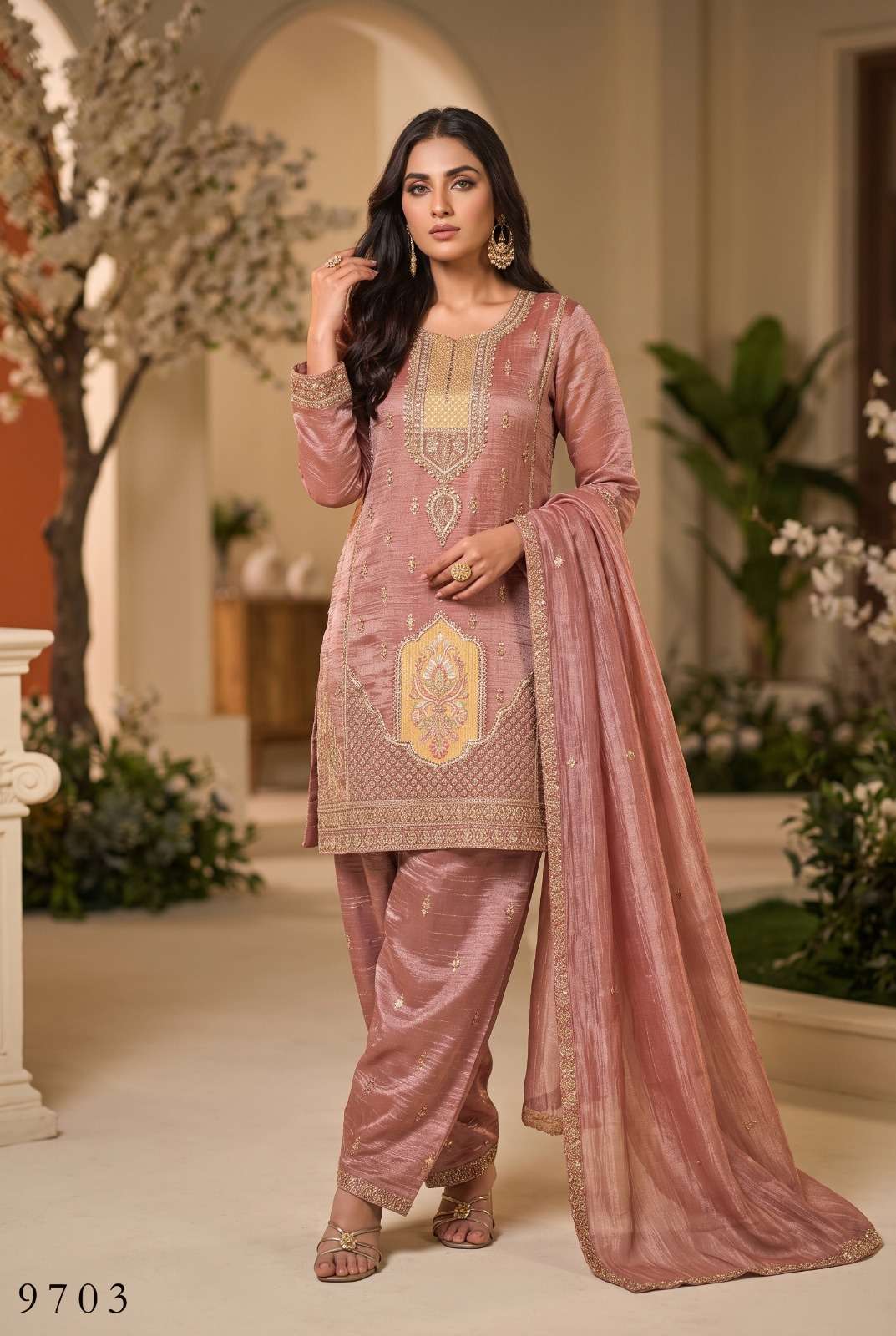 AURRAA RADHIKA 01 TO 03 Series Salsa Silk Embroidered Dresses