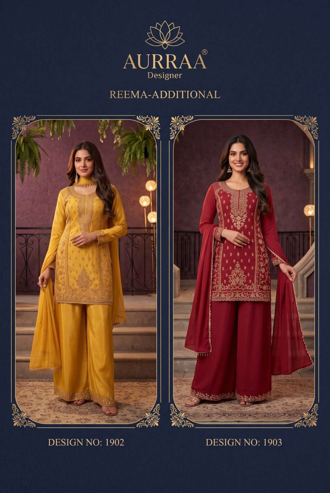 AURRAA REEMA Chinon Stitched Embroidered Dresses