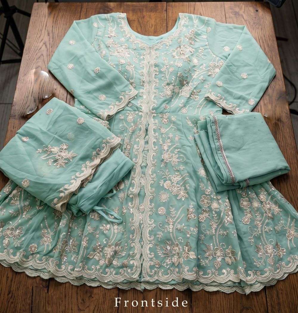 Aurraa Roshni-150 Georgette Embroidered Sharara Suit Set
