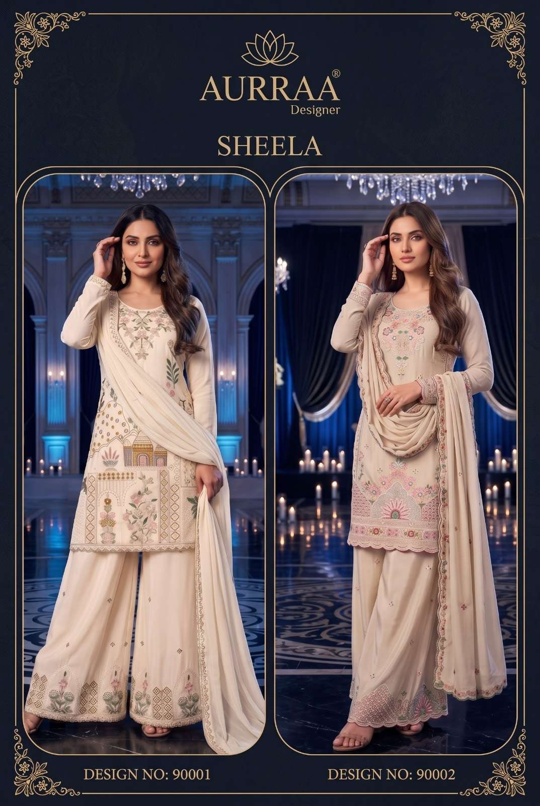 AURRAA SHEELA Silk Embroidery Pakistani Suit Set