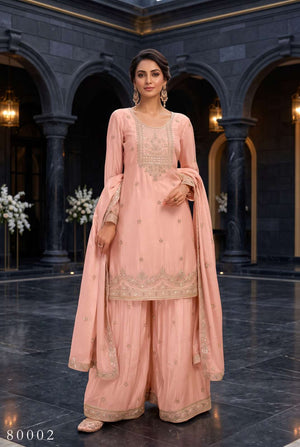 Aurraa Shikhaa Chinon Stitched Sharara Dresses Set