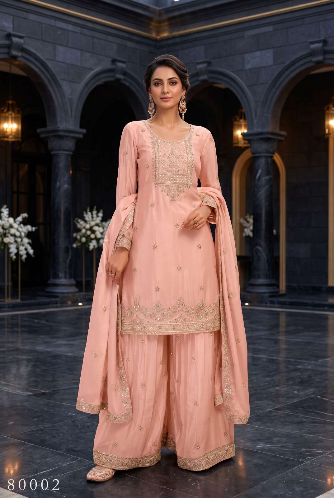 Aurraa Shikhaa Chinon Stitched Sharara Dresses Set - Amrah Wholesale