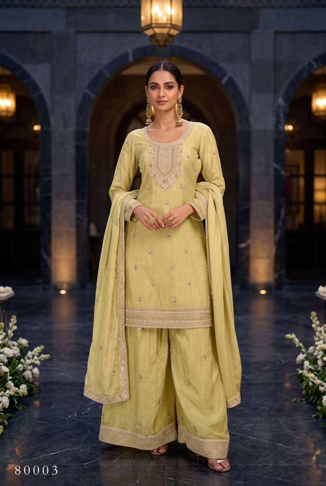 Aurraa Shikhaa Chinon Stitched Sharara Dresses Set - Amrah Wholesale