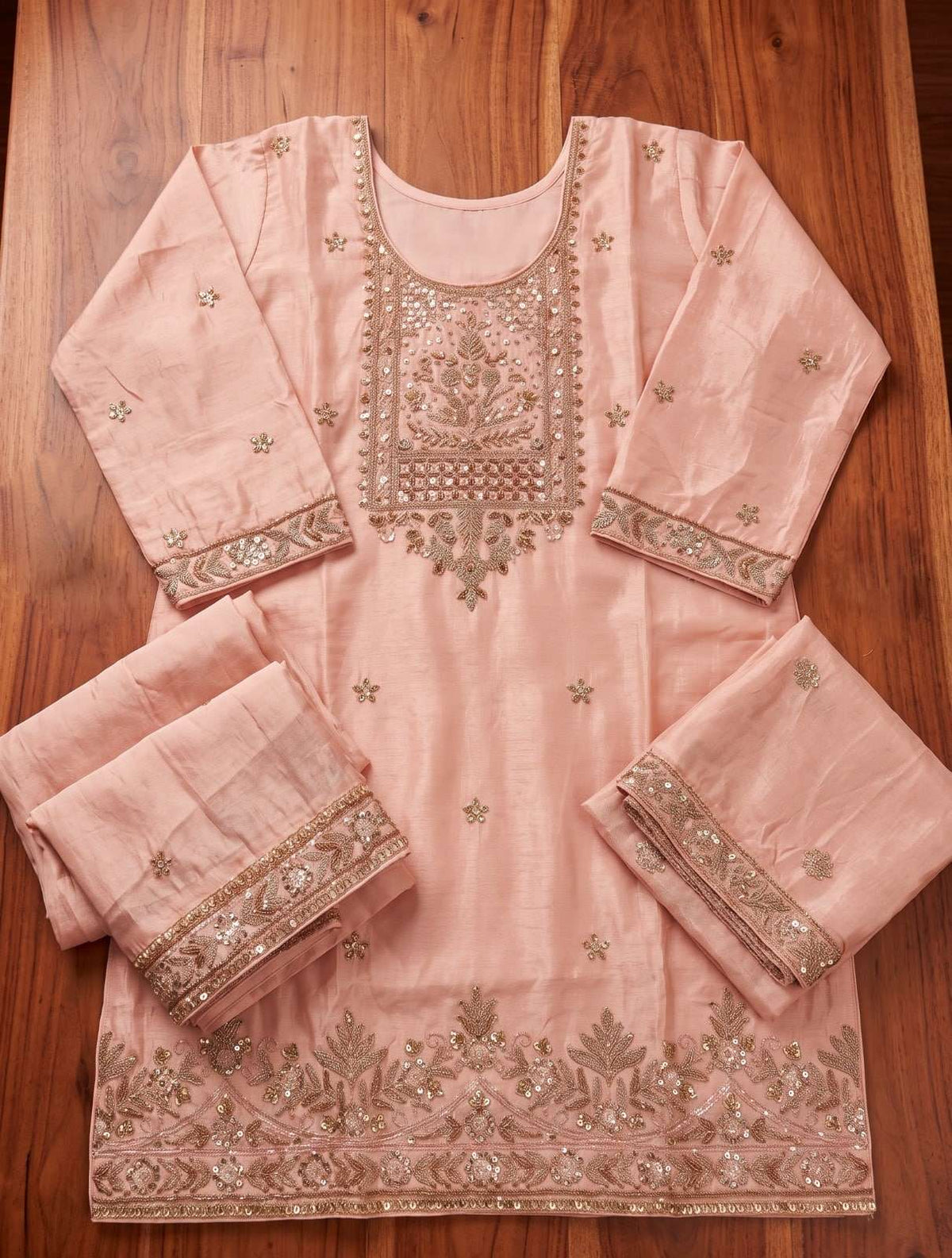 Aurraa Shikhaa Chinon Stitched Sharara Dresses Set - Amrah Wholesale