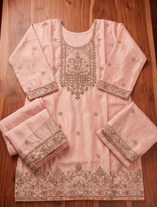Aurraa Shikhaa Chinon Stitched Sharara Dresses Set - Amrah Wholesale