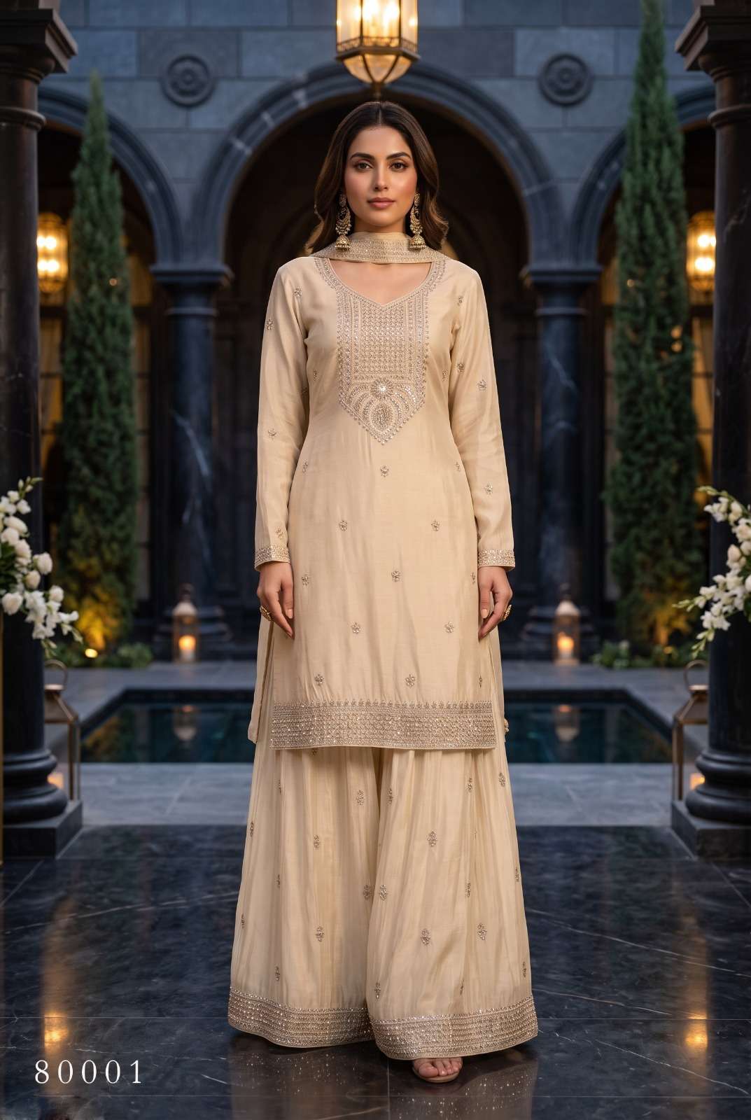 Aurraa Shikhaa Chinon Stitched Sharara Dresses Set - Amrah Wholesale