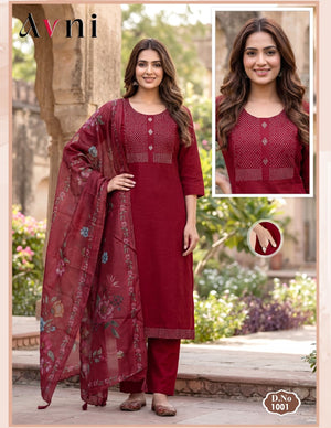 Avni Vol 2 Kurti Pant Dupatta Set Wholesale Catalogue - Amrah Wholesale
