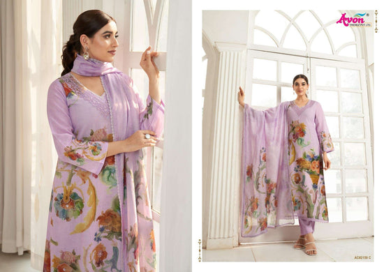 Avon Trendz Art And Craft Cotton Linen Dress Material - Amrah Wholesale