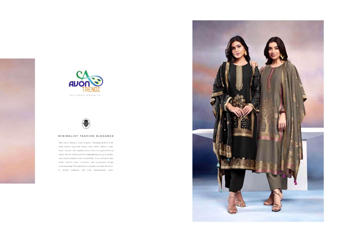 Avon Trendz Blooms Mul Mul Woven Dress Material