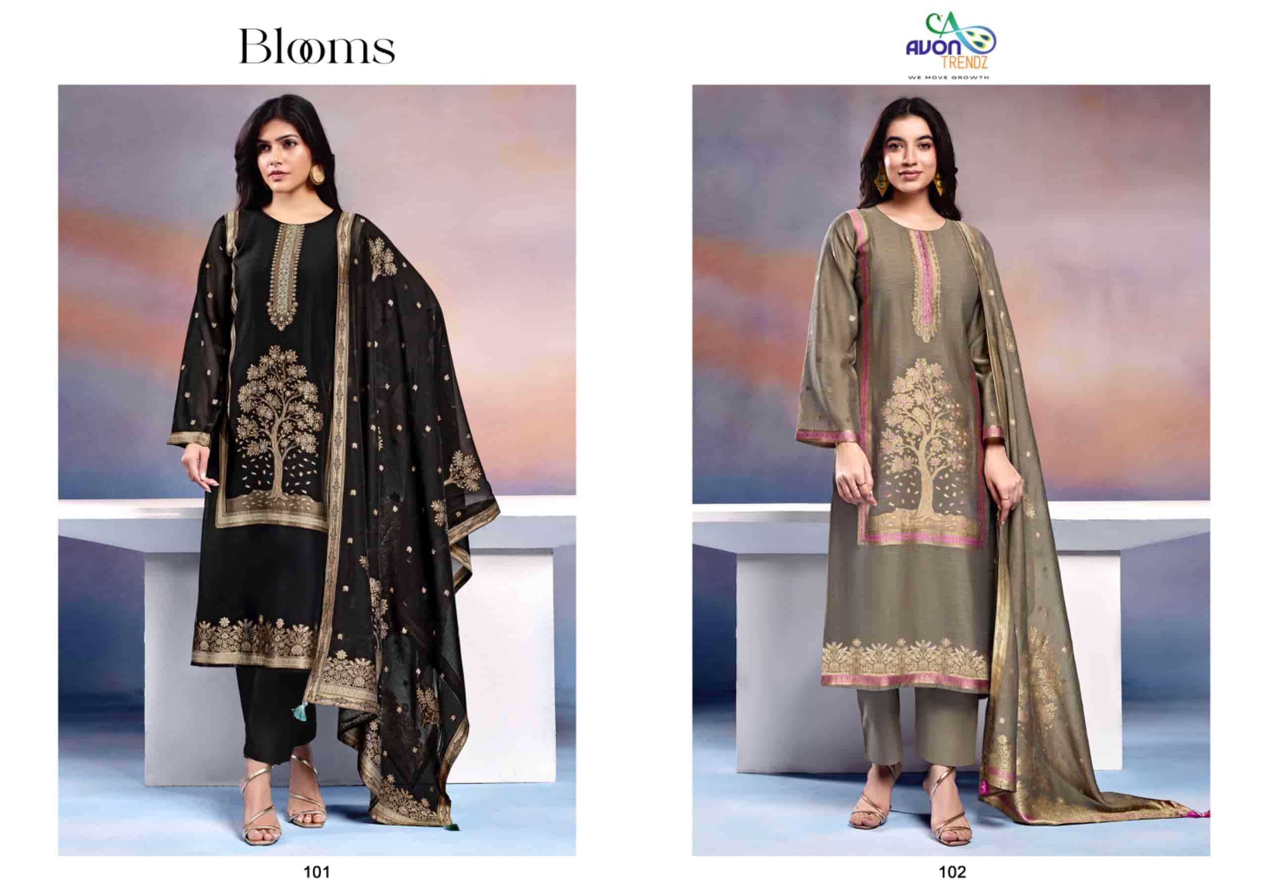 Avon Trendz Blooms Mul Mul Woven Dress Material