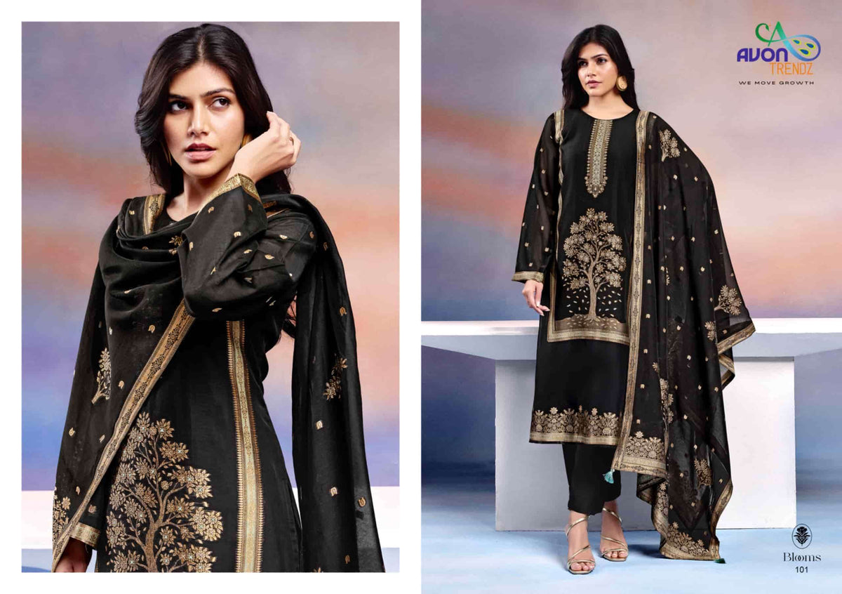 Avon Trendz Blooms Mul Mul Woven Dress Material
