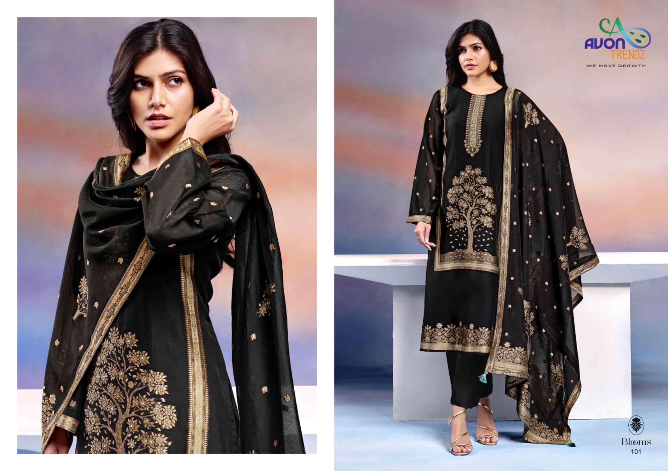 Avon Trendz Blooms Mul Mul Woven Dress Material