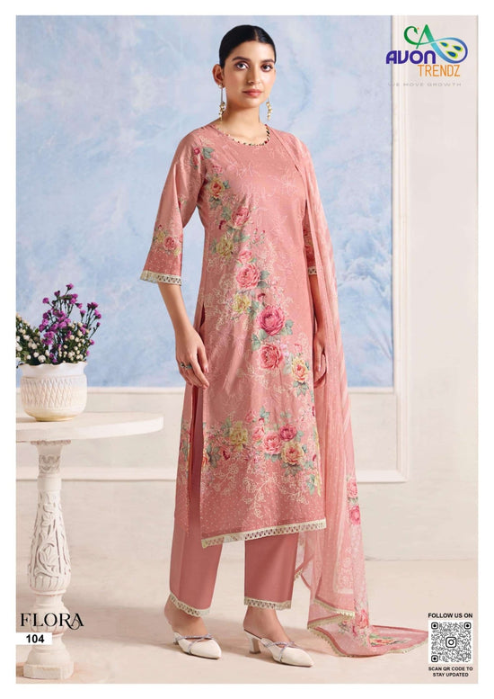 Avon Trendz Flora Premium Cotton Dress Material - Amrah Wholesale