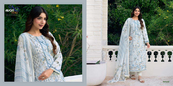 Avon Trendz Indigo Superior Cotton Digital Print Dress Material