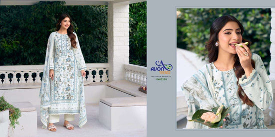 Avon Trendz Indigo Superior Cotton Digital Print Dress Material